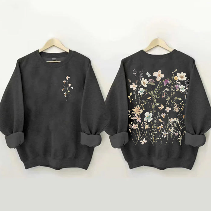 Vintage Pressed Flowers Sweatshirt