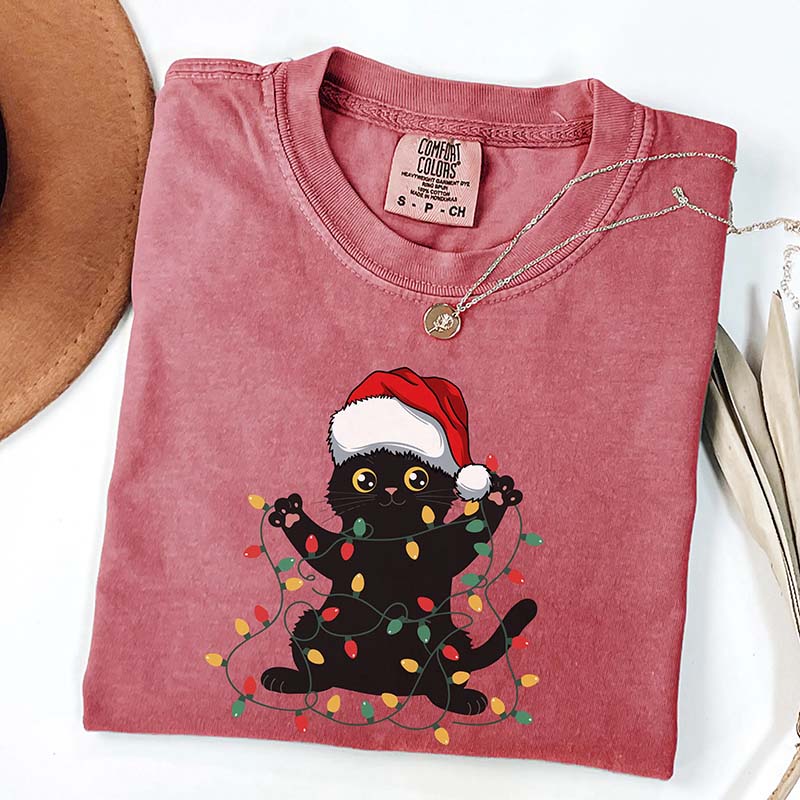 Cute Cat Christmas Lover Christmas T-Shirt