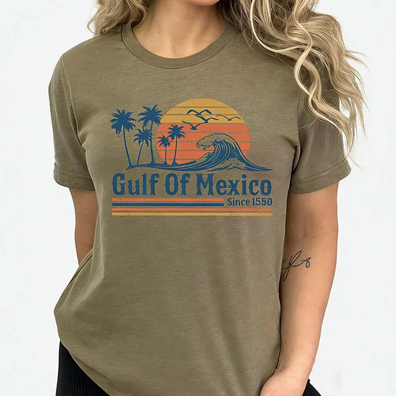 Retro Sunset Gulf Of Mexico Since 1550 T-Shirt