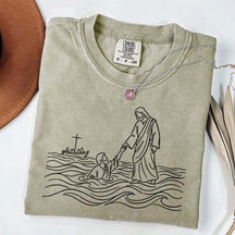 Jesus Walking on Water Comfort T-Shirt