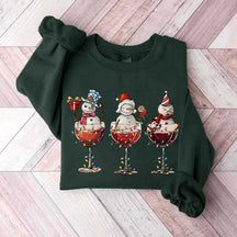 Christmas Wine Snowmen Sweatshirt