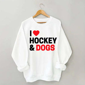 I Love Hockey & Dogs Sweatshirt