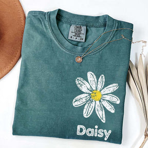 Comfort Colors Custom Name Daisy T-Shirt