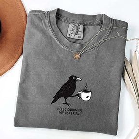 Raven Crow Comfort Colors Hello Darkness T-Shirt