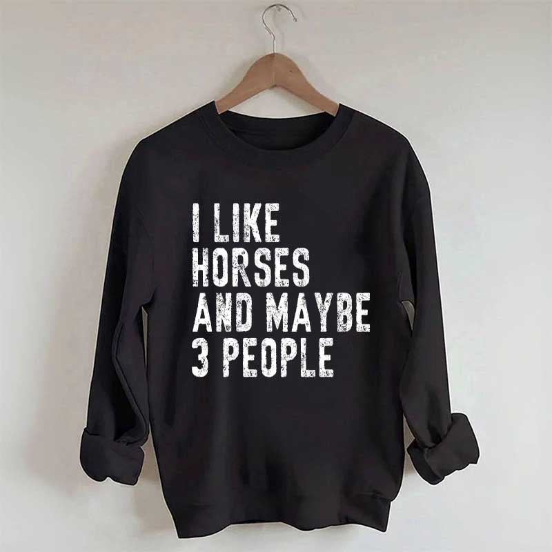 I Like Horses and Maybe 3 People Sweatshirt