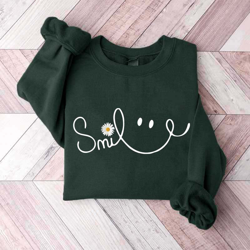 Cute Fall Daisy Smile Sweatshirt