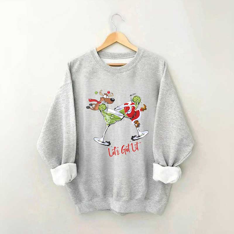 Party Santa & Reindeer Let's Get Lit Sweatshirt