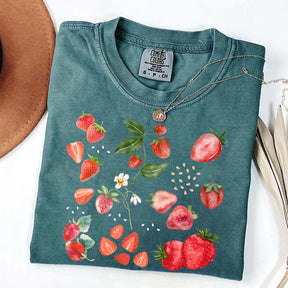 Summer Strawberry Botanical Garden T-Shirt