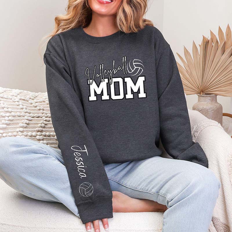 Personalized Volleyball Mom Kid Name Sweatshirt