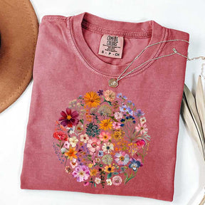 Boho Pressed Flower T-Shirt