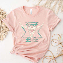 Boho Cow Skull Cowgirl T-Shirt