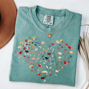 Floral Love Graphic Heart T-Shirt
