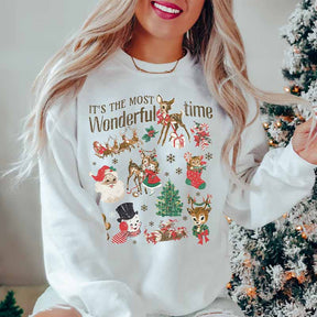 Santa Retro Vintage Christmas doodles Sweatshirt