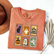 Cute Halloween Ghost Pumpkin Cat T-Shirt