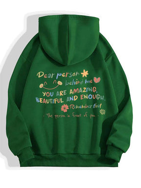 Dear Person Behind Me Letter Print Hoodie