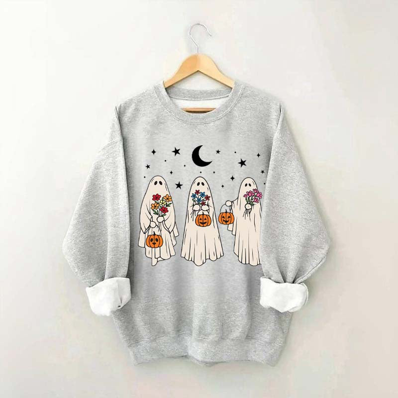 Vintage Retro Floral Ghost Sweatshirt