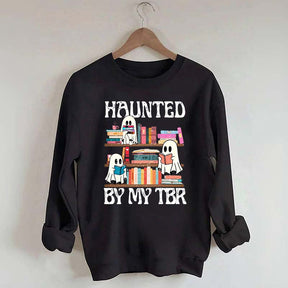 Haunted By My TBR Cute Ghost Reading Books Sweatshirt
