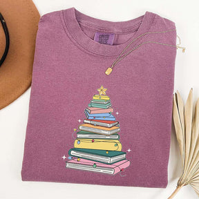 Christmas Book Tree Bookish T-Shirt