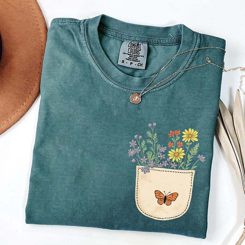 Wild Flowers Pocket Comfort Color T-Shirt