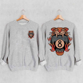 Lucky Leopard Traditional Tattoo T 8 Ball Sweatshirt