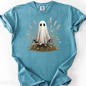 Comfort Colors Cute Ghost in Wildflowers T-Shirt