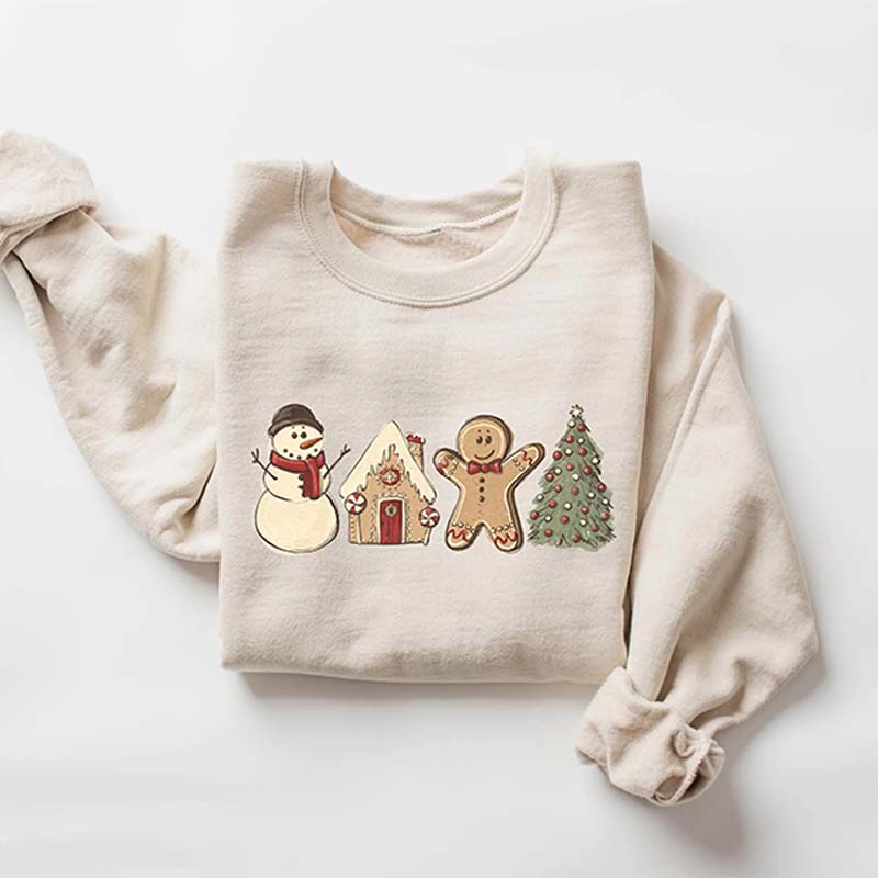 Cute Gingerbread Cookies Snowman Sweatshirt
