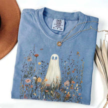 Cute Ghost in Wildflowers T-Shirt
