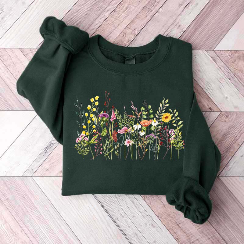 Vintage Garden Wild Flowers Sweatshirt