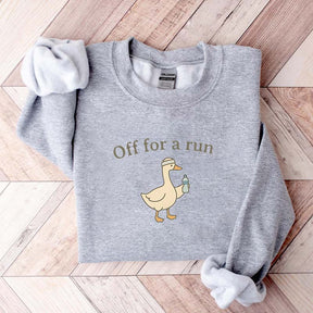 Off For A Run Runner Goose Sweatshirt
