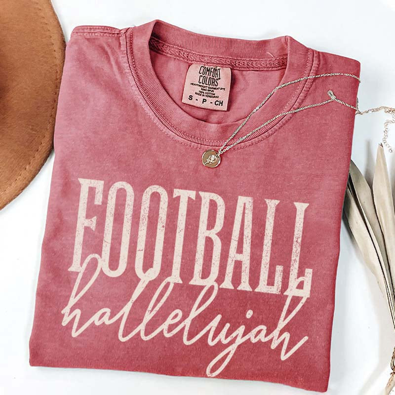 Distressed Retro Football Hallelujah T-Shirt