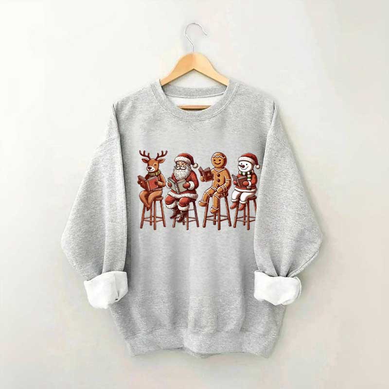 Funny Santa Christmas Book Club Sweatshirt