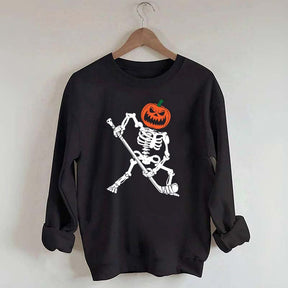 Skeleton Hockey Pumpkin Sweatshirt