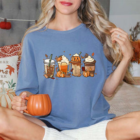 Fall Coffee Pumpkin Latte Halloween T-Shirt