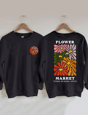 Flower Market Bohemian Wildflower Print Sweatshirt