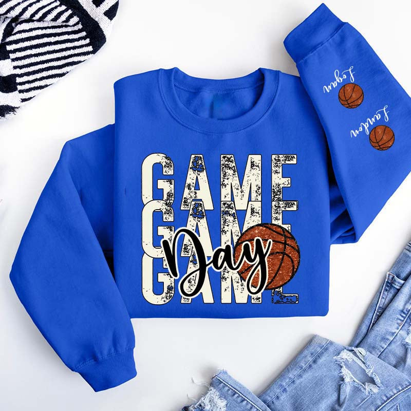 Custom Basketball Name on Sleeve Sweatshirt