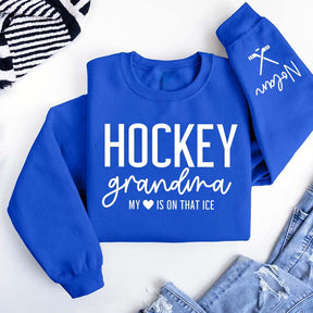 Custom Ice Hockey Grandma Sweatshirt