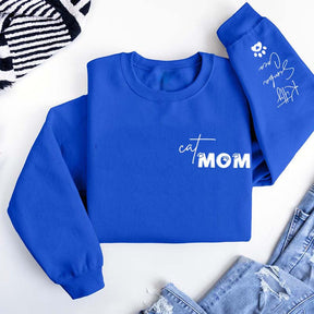 Custom Cat Mom Pet Name Sweatshirt