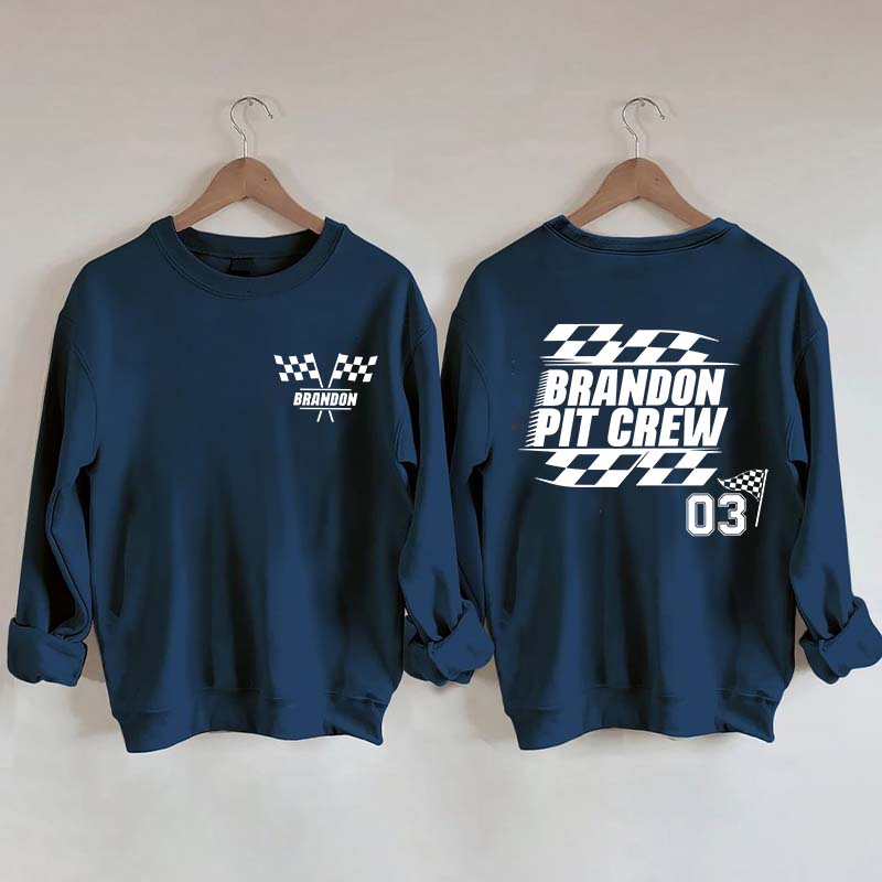 Personalized Pit Crew Racing Sweatshirt