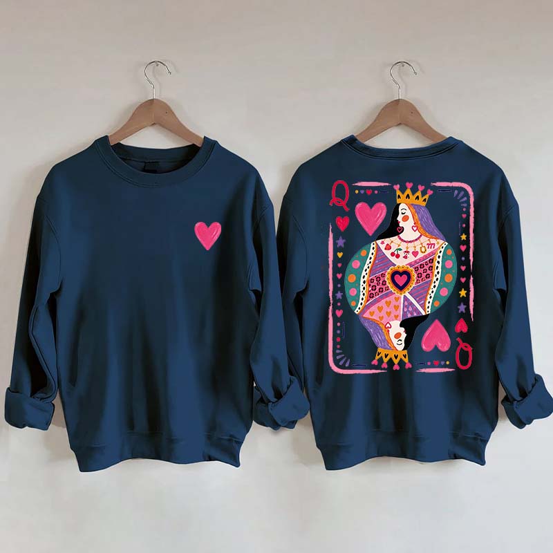 Vintage Queen of Hearts Graphic Sweatshirt