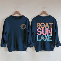 Boat Waves Sun Rays Lake Days Sweatshirt