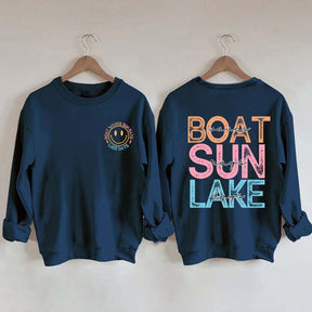 Boat Waves Sun Rays Lake Days Sweatshirt