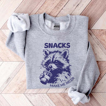 Funny Raccoon Snacks Make Me Nicer Sweatshirt