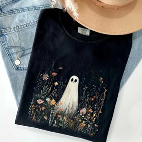 Cute Ghost in Wildflowers T-Shirt