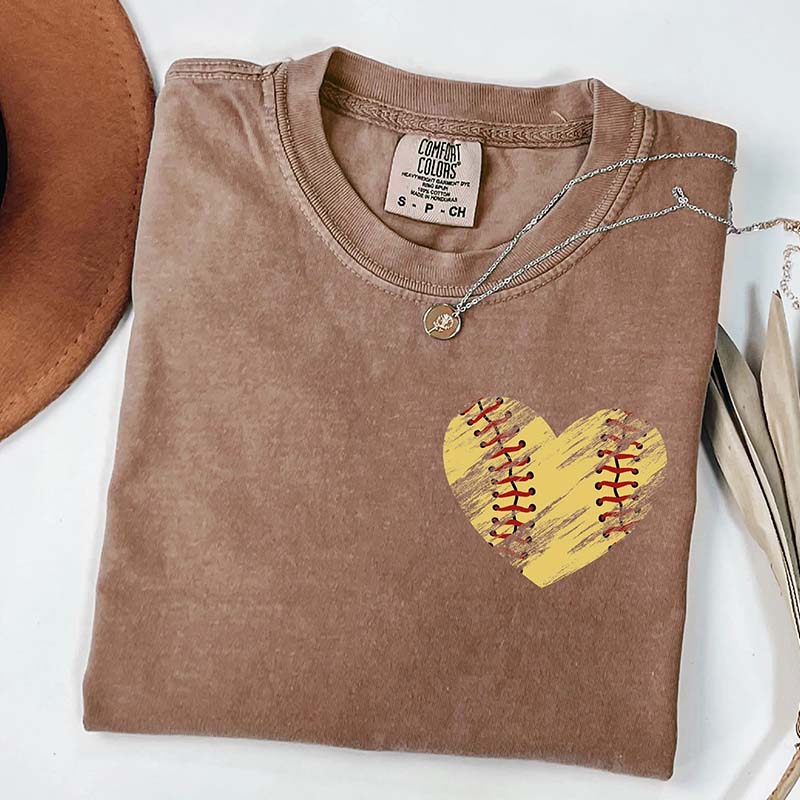 Retro Heart Softball T-Shirt