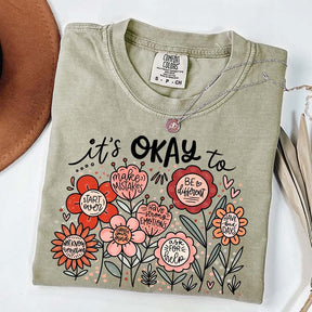 It's Okay Floral Mental Health T-Shirt