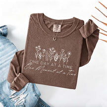 One Day At A Time Cozy Floral Sweatshirt