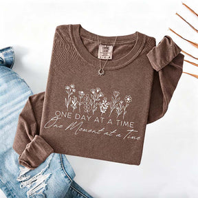 One Day At A Time Cozy Floral Sweatshirt