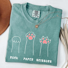 Funny Cat Paw Rock Paper Scissors T-Shirt