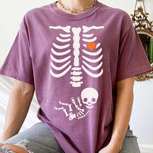 Skeleton Halloween Maternity T-Shirt