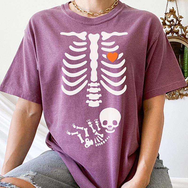 Skeleton Halloween Maternity T-Shirt
